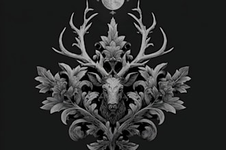 create a profesional blackwork tattoo art