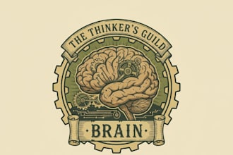 design a unique vintage brain logo