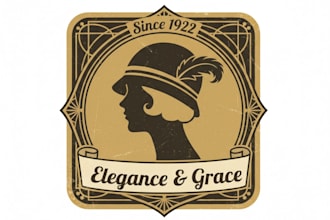 design a classy vintage woman silhouette logo
