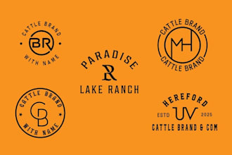 make cattle brand, western, ranch logo creation