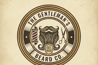 design a bold vintage beard logo