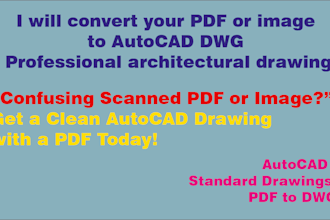 convert your PDF or image to autocad dwg professional architectural drawing