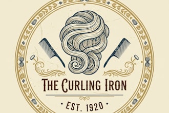 design a chic vintage hair logo