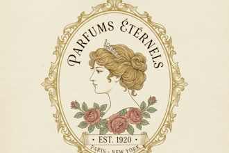 design a stylish vintage cosmetic logo