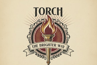 design a striking vintage torch logo