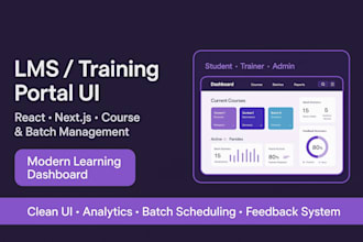 design a professional lms dashboard using react and nextjs