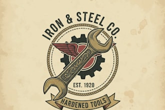 design a bold vintage wrench logo