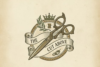design a classy vintage scissors logo