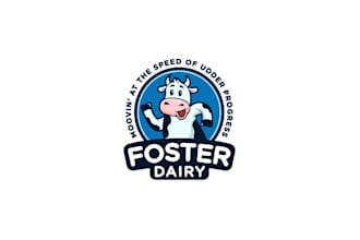 design awesome foster dairy robotic milkers logo
