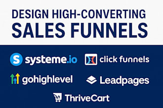 setup systeme io, clickfunnels, gohighlevel, leadpages, or thrivecart funnels