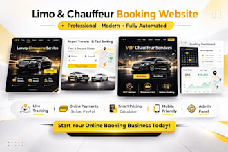 design premium chauffeur, limousine and taxi booking website