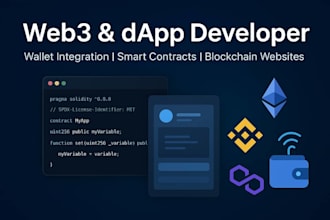 build modern web3 website or dapp with wallet integration and smart contracts