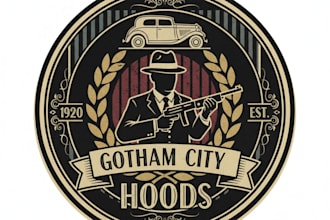 design a striking vintage gangster logo
