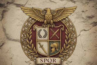 design a bold vintage roman logo