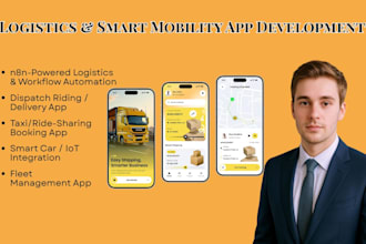 develop n8n logistics app, dispatch rider app, taxi booking app, smart car app