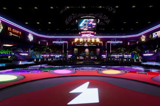 create a professional vrchat world with custom lighting, ambience, optimization