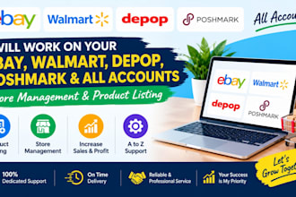 do ebay and etsy walmart mercari poshmark vinted depop account management