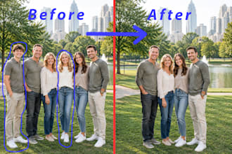 remove people, add people,  photo editing, add or remove object with photoshop