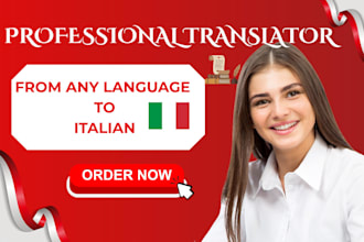 translate english to italian or italian to english  books documents translation