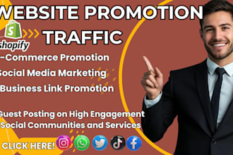 grow organic website promotion traffic and shopify marketing on social media