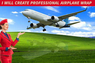 design premium 3d airplane and helicopter wrap, airplane wraps