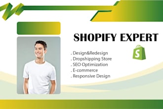 setup shopify website or shopify store design
