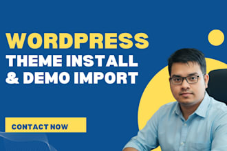 install wordpress theme, import demo, and theme setup