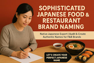 create a sophisticated japanese food and restaurant brand name audit your ideas