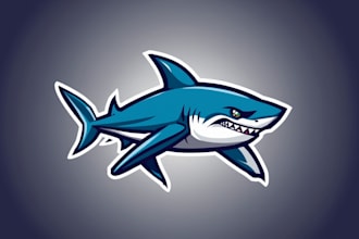 powerful shark logo design  stand out with a bold brand identity
