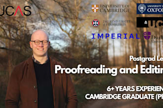 edit your postgrad level personal statement or academic CV