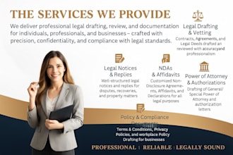 draft nda, legal notice, affidavits and power of attorney