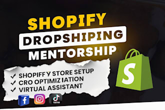 be your shopify dropshipping coach and mentor, shopify virtual assistant