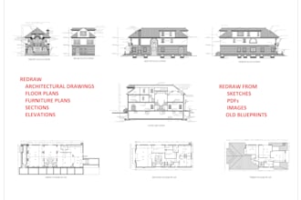 be your dwg draftsman, redraw blueprints, auto cad drafting
