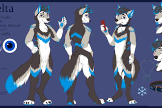 draw custom ref sheet, anthro furry ref sheet, furry nsfw, oc anime sfw, fursona