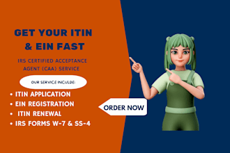 apply and renew itin number as irs caa with certified acceptance agent