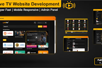 create a premium live TV streaming website with admin panel