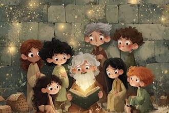 illustrate christmas children story book christmas children book illustration