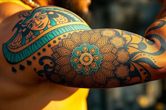 do unique traditional, mandala, polynesian tattoo design