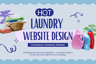 design modern hot laundry website cleaning website