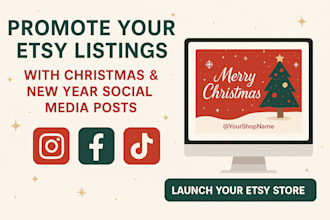 promote your etsy listings with christmas and new year social media posts