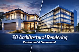 do realistic 3d architectural rendering for residential and commercial buildings