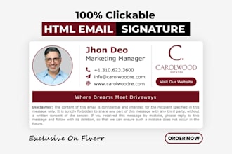 create HTML email signature, clickable HTML email signature