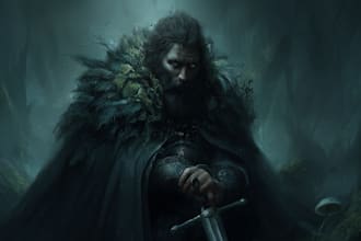 create a fantasy horror character art and horror art