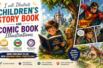 llustrate children story books and comic book illustrations