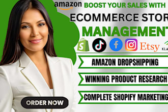 manage and grow your shopify, etsy, amazon, ebay or tiktok shop store and SEO