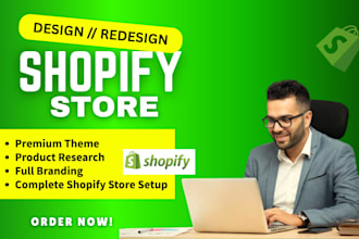 do shopify website design, create shopify store, or shopify dropshipping store