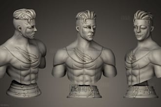 3d model toys action figure miniatures,sculpt 3d character,dnd head figure,print