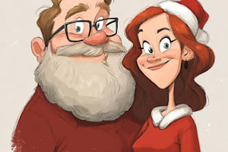 custom christmas cartoon caricature