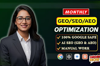 do monthly GEO, aeo, local off page SEO backlink building for website ai search