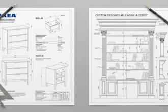 create precise ikea furniture plans and custom millwork drawings